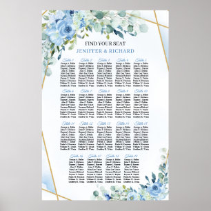 Eleganter dustiger blauer Eukalyptus in Aquarellfa Poster