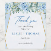 Eleganter dustiger blauer Eukalyptus in Aquarellfa Weinetikett (Einzelnes Label)