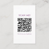 Eleganter Dustrosa Blumen- QR-Code zum Hinterlasse Visitenkarte (Vorderseite)