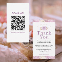 Eleganter Dustrosa Blumen- QR-Code zum Hinterlasse
