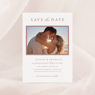 Eleganter Dustrosa-Fotorahmen-Hochzeit Save The Date