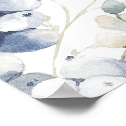 Eleganter Dusty Blue Brautparty Foto Prop Frame Poster (Ecke)