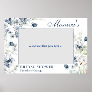 Eleganter Dusty Blue Brautparty Foto Prop Frame Poster