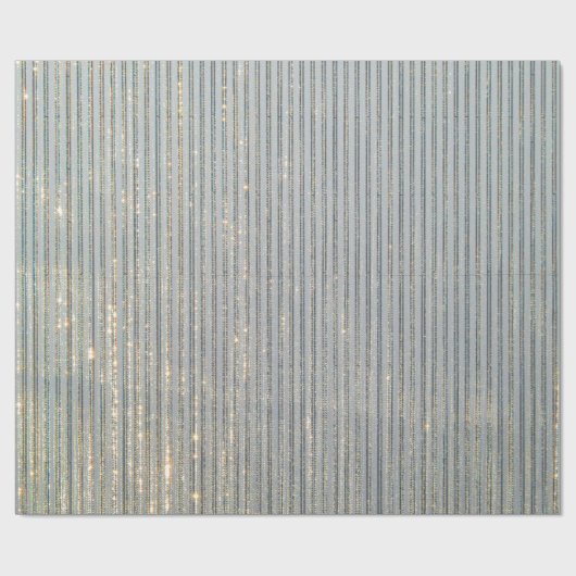 Eleganter Dusty Blue Gold & Silver Glitzer Abstrak Geschenkpapier (Flach)