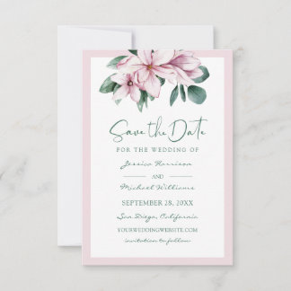Eleganter Dusty Pink Aquarell Eukalyptus Save The Date