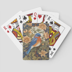 Eleganter Eastern Bluebird William Morris Inspirie Spielkarten
