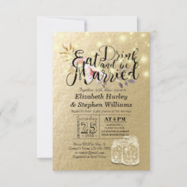 Eleganter EAT Drink & Be Verheiratet Hochzeiten Ei Einladung