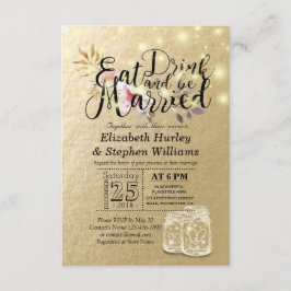 Eleganter EAT Drink & Be Verheiratet Hochzeiten Ei Einladung