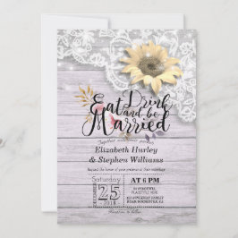 Eleganter EAT Drink & Be Verheiratet Hochzeiten Ei Einladung