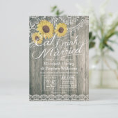 Eleganter EAT Drink & Be Verheiratet Hochzeiten Ei Einladung (Stehend Vorderseite)