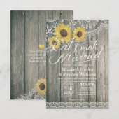 Eleganter EAT Drink & Be Verheiratet Hochzeiten Ei Einladung (Vorne/Hinten)