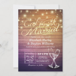 Eleganter EAT Drink & Be Verheiratet Hochzeiten Ei Einladung