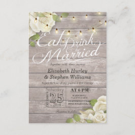 Eleganter EAT Drink & Be Verheiratet Hochzeiten Ei Einladung