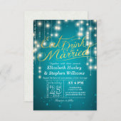 Eleganter EAT Drink & Be Verheiratet Hochzeiten Ei Einladung (Vorne/Hinten)