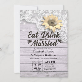 Eleganter EAT Drink & Be Verheiratet Hochzeiten Ei Einladung