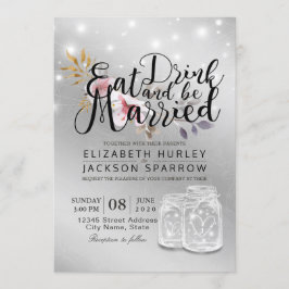 Eleganter EAT Drink & Be Verheiratet Hochzeiten Ei Einladung