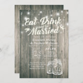 Eleganter EAT Drink & Be Verheiratet Hochzeiten Ei Einladung (Vorne/Hinten)