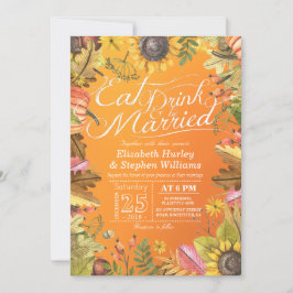 Eleganter EAT Drink & Be Verheiratet Hochzeiten Ei Einladung