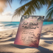 Eleganter EAT Drink & Be Verheiratet Hochzeiten Ei Einladung