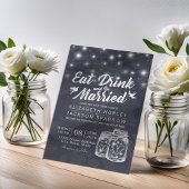 Eleganter EAT Drink & Be Verheiratet Hochzeiten Ei Einladung