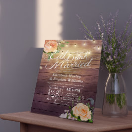 Eleganter EAT Drink & Be Verheiratet Hochzeiten Ei Einladung