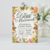 Eleganter EAT Drink & Be Verheiratet Hochzeiten Ei Einladung (Stehend Vorderseite)