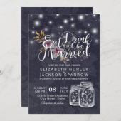 Eleganter EAT Drink & Be Verheiratet Hochzeiten Ei Einladung (Vorne/Hinten)