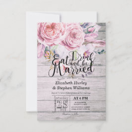 Eleganter EAT Drink & Be Verheiratet Hochzeiten Ei Einladung