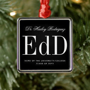 Eleganter EdD Doktor der Erziehungswissenschaften  Ornament Aus Metall