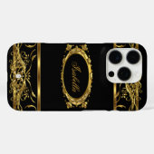 Eleganter Edelschmuck aus Gold Schwarzer Name Case-Mate iPhone Hülle (Rückseite (Horizontal))