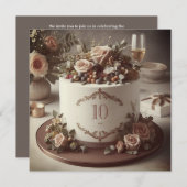 ELEGANTER EDITABLE WEDING JAHRESCAKE EINLADUNG (Vorne/Hinten)