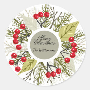Eleganter, editierbarer Weihnachtskreis-Aufkleber Runder Aufkleber