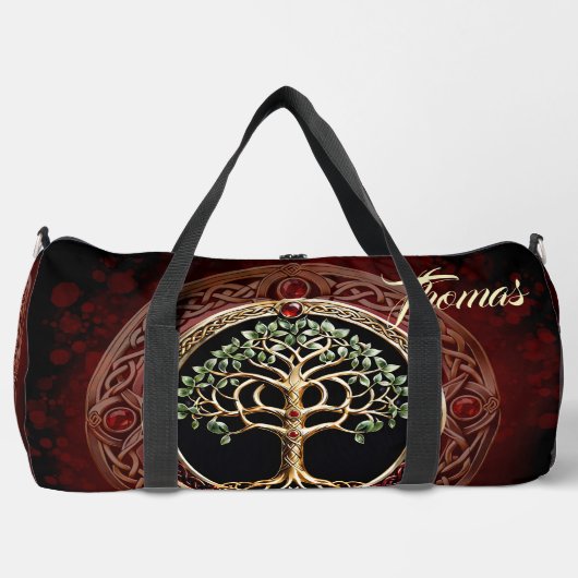 Eleganter edler Lebensbaum mit keltischem Knoten. Duffle Bag (Vorderseite)