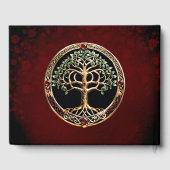 Eleganter edler Lebensbaum mit keltischem Knoten. Gästebuch (Rückseite)