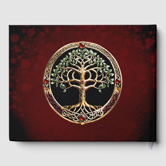 Eleganter edler Lebensbaum mit keltischem Knoten. Gästebuch (Rückseite)