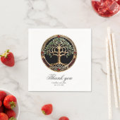 Eleganter edler Lebensbaum mit keltischem Knoten. Serviette (Beispiel)