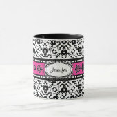 Eleganter Edwardian Damast addieren Ihren Namen Tasse (Zentrum)