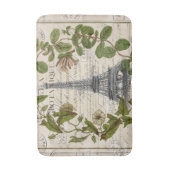 Eleganter Efeu-Blätter mit eiffelfarbenem Turm Badematte (Vorderseite Vertikal)