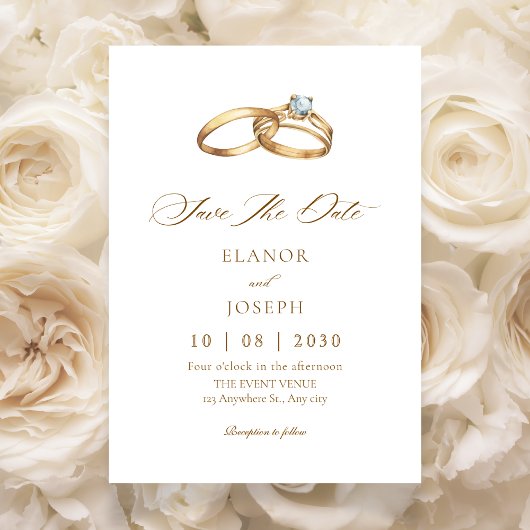 Eleganter Ehering Save The Date