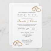 Eleganter Ehering Spanische Einladung (Vorne/Hinten)