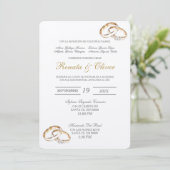 Eleganter Ehering Spanische Einladung (Stehend Vorderseite)