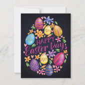 Eleganter Ei Happy Ostertag Feiertagskarte (Vorderseite)