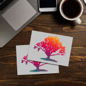 Eleganter Eichenbaum Magenta Aquamarine Silberkart Karte