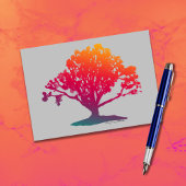 Eleganter Eichenbaum Magenta Aquamarine Silberkart Karte