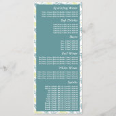 Eleganter Eichenwald, Restaurant Slimline Menükarte (Rückseite)