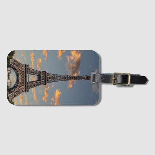 Eleganter Eiffelturm Attraction Gepäcktag Gepäckanhänger (Vorderseite (Horizontal))