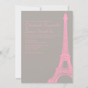 Eleganter Eiffelturm Einladungen für Hochzeiten