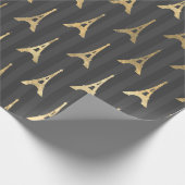 Eleganter Eiffelturm Frankreich Gelb Schwarz Verti Geschenkpapier (Ecke)