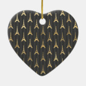 Eleganter Eiffelturm Frankreich Gelb Schwarz Verti Keramik Ornament (Hinten)