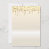 Eleganter Eiffelturm mit Schleife, Quinceañera-Gol Einladung (Rückseite)